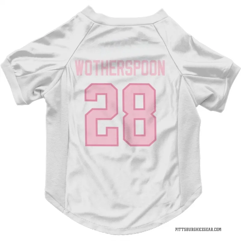 Parker Wotherspoon  White Pink Pittsburgh Penguins  Cat & Dog Pet Jersey