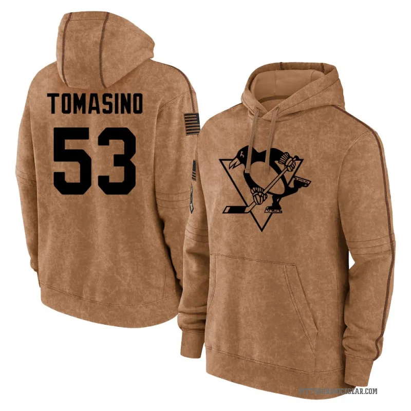Philip Tomasino Men's Brown Pittsburgh Penguins 2023 Salute to Service Club Pullover Hoodie