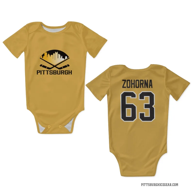 Radim Zohorna  Gold Pittsburgh Penguins  Newborn & Infant Bodysuit