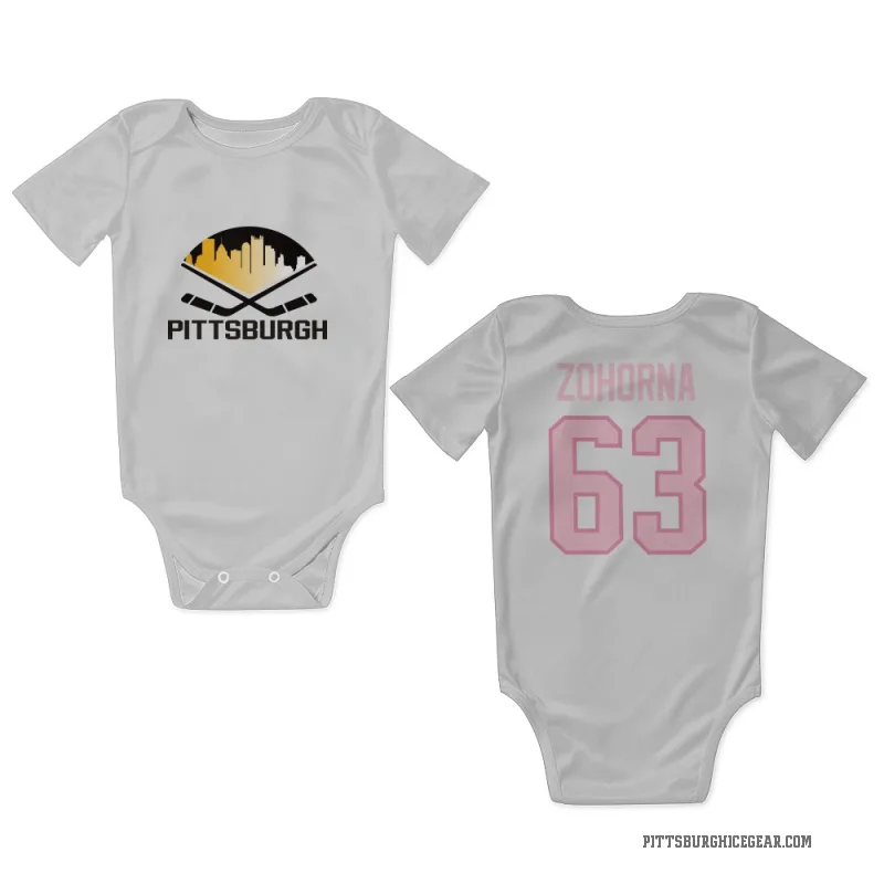 Radim Zohorna  White Pink Pittsburgh Penguins  Newborn & Infant Bodysuit