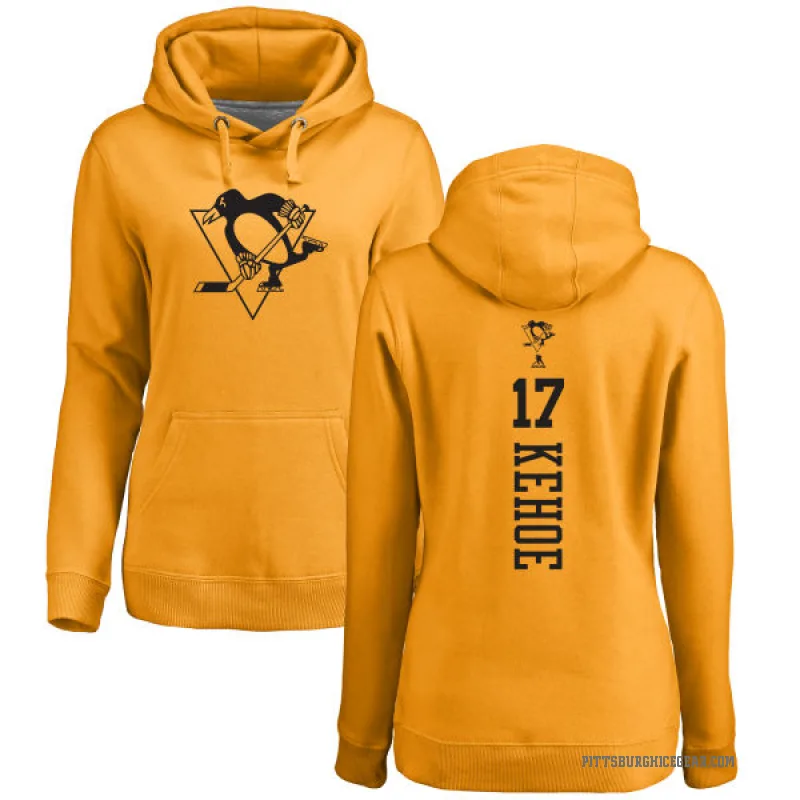 Rick Kehoe Women's Gold Pittsburgh Penguins Branded One Color Backer Pullover Hoodie