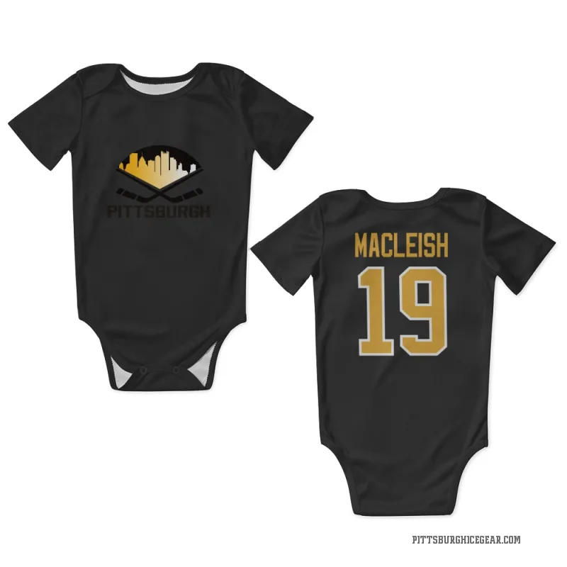 Rick Macleish  Black Pittsburgh Penguins  Newborn & Infant Bodysuit
