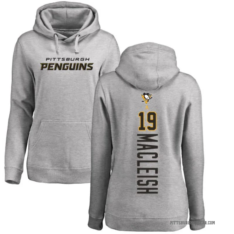 Rick Macleish Women's Pittsburgh Penguins Branded Ash Backer Pullover Hoodie