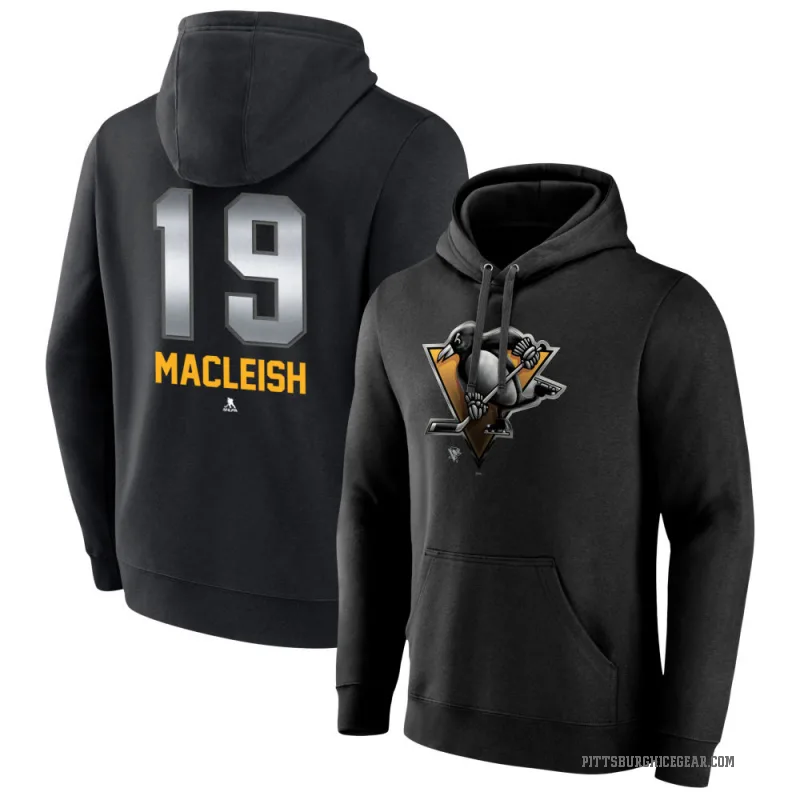 Rick Macleish Youth Black Pittsburgh Penguins Branded Midnight Mascot Logo Pullover Hoodie