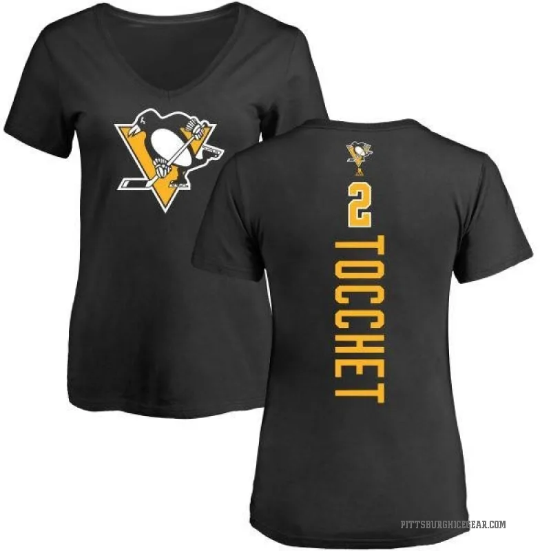 Rick Tocchet Women's Black Pittsburgh Penguins Backer T-Shirt -