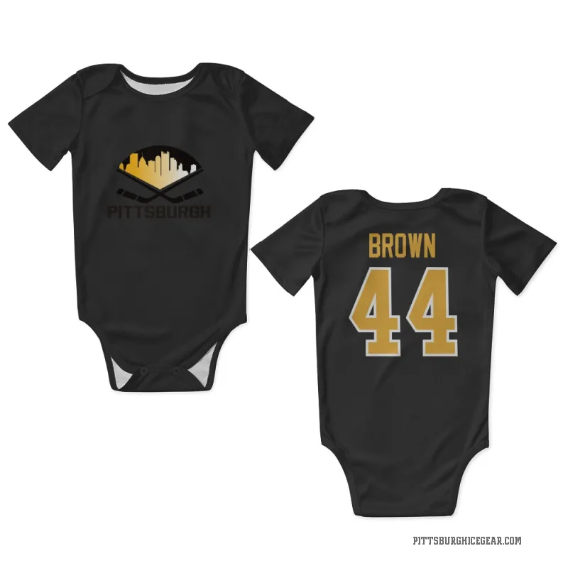 Rob Brown  Black Pittsburgh Penguins  Newborn & Infant Bodysuit