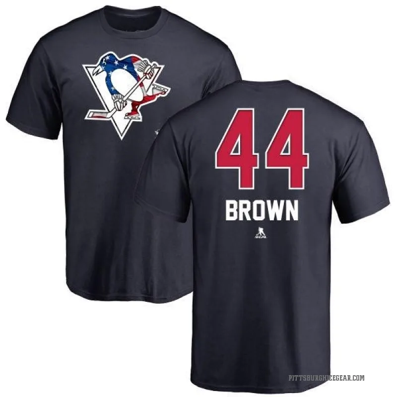 Rob Brown Youth Brown Pittsburgh Penguins Name and Number Banner Wave T-Shirt - Navy