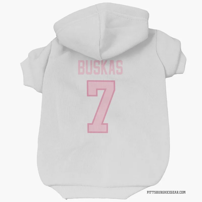 Rod Buskas  White Pink Pittsburgh Penguins  Cat & Dog Pet Hoodie