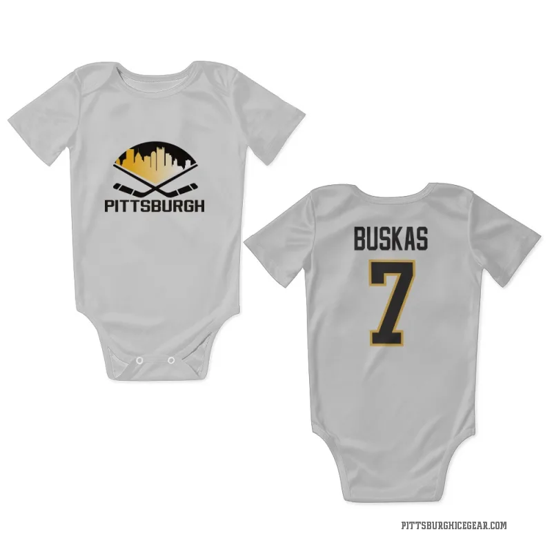 Rod Buskas  White Pittsburgh Penguins  Newborn & Infant Bodysuit