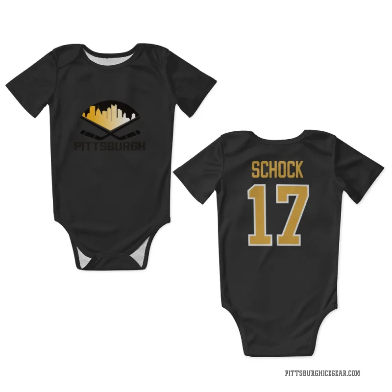 Ron Schock  Black Pittsburgh Penguins  Newborn & Infant Bodysuit