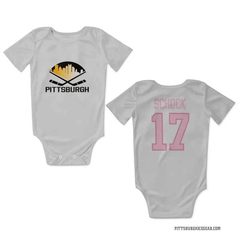 Ron Schock  White Pink Pittsburgh Penguins  Newborn & Infant Bodysuit