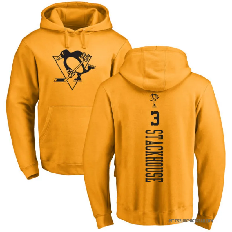 Ron Stackhouse Men's Gold Pittsburgh Penguins Branded One Color Backer Pullover Hoodie