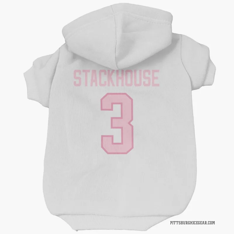 Ron Stackhouse  White Pink Pittsburgh Penguins  Cat & Dog Pet Hoodie