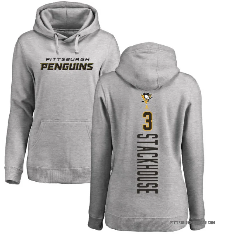 Ron Stackhouse Women's Pittsburgh Penguins Branded Ash Backer Pullover Hoodie