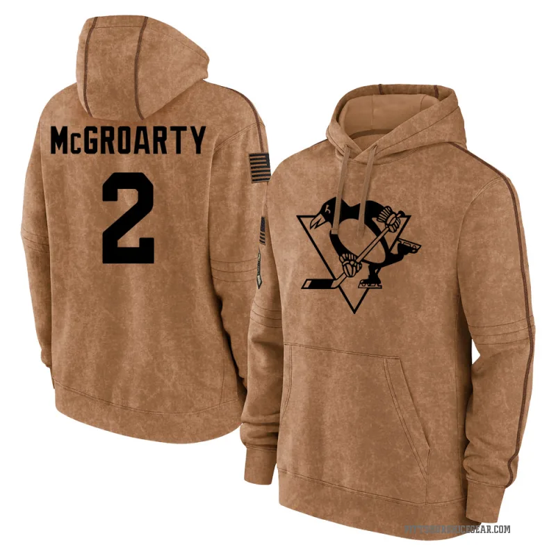 Rutger McGroarty Men's Brown Pittsburgh Penguins 2023 Salute to Service Club Pullover Hoodie