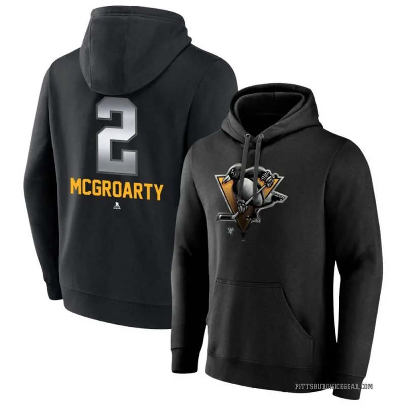 Rutger McGroarty Youth Black Pittsburgh Penguins Branded Midnight Mascot Logo Pullover Hoodie