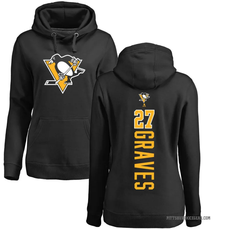 Ryan Graves Women's Black Pittsburgh Penguins Branded Backer Pullover Hoodie