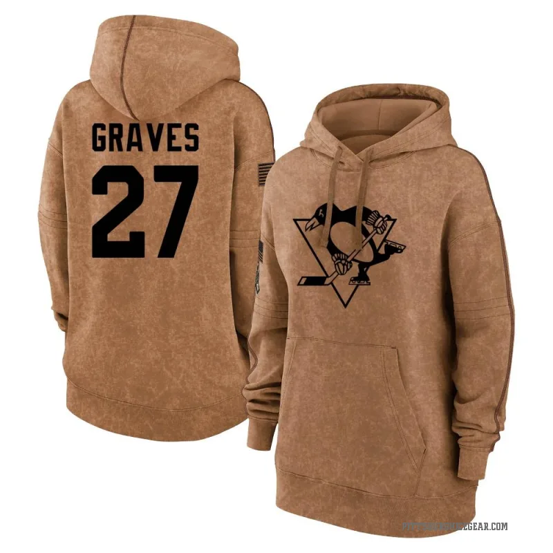 Ryan Graves Women's Brown Pittsburgh Penguins 2023 Salute to Service Pullover Hoodie