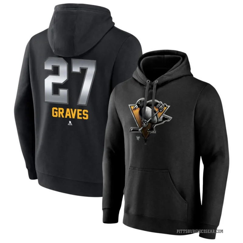 Ryan Graves Youth Black Pittsburgh Penguins Branded Midnight Mascot Logo Pullover Hoodie