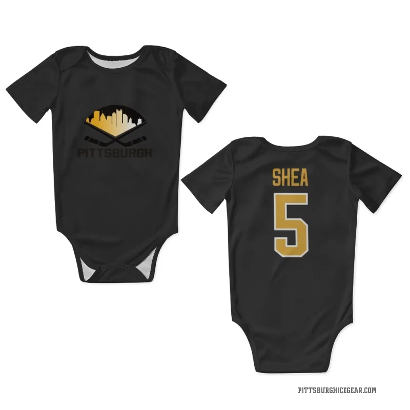 Ryan Shea  Black Pittsburgh Penguins  Newborn & Infant Bodysuit