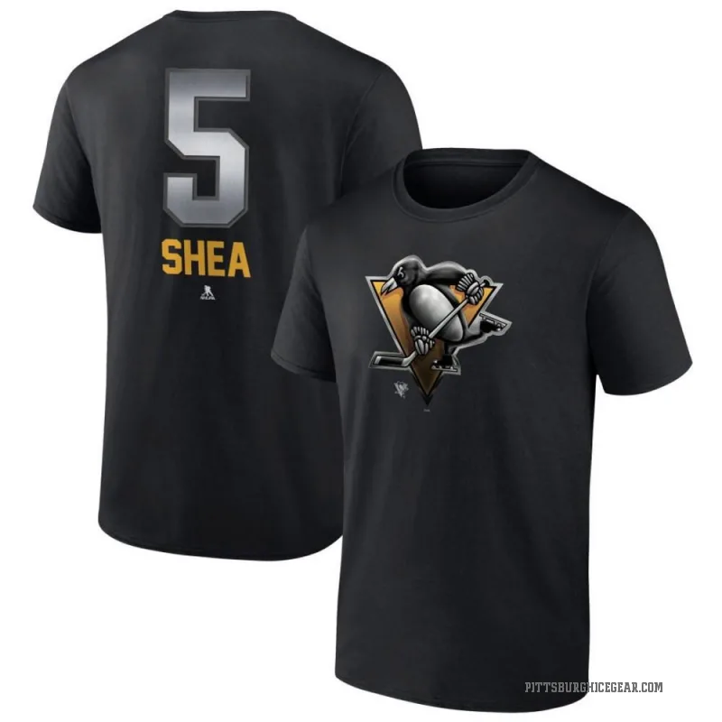 Ryan Shea Men's Black Pittsburgh Penguins Midnight Mascot Logo T-Shirt