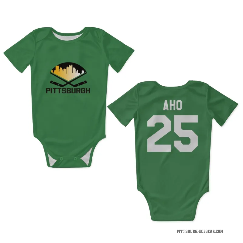 Sebastian Aho  Green Pittsburgh Penguins  Newborn & Infant Bodysuit