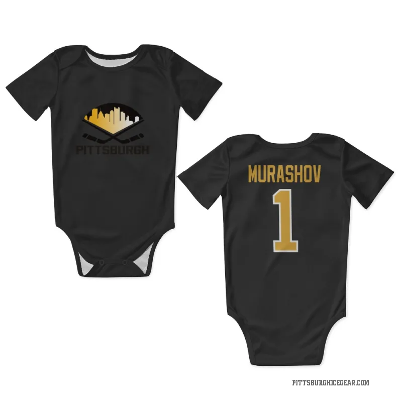 Sergei Murashov  Black Pittsburgh Penguins  Newborn & Infant Bodysuit