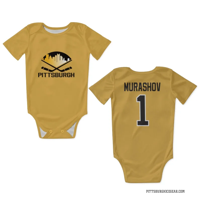 Sergei Murashov  Gold Pittsburgh Penguins  Newborn & Infant Bodysuit
