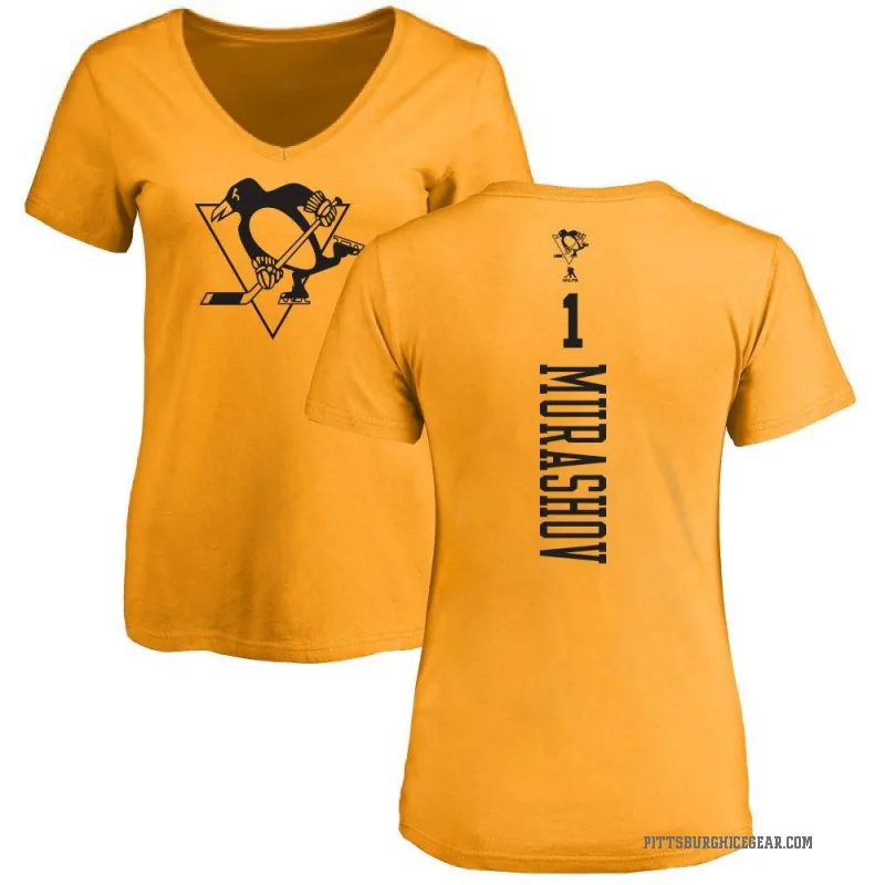 Sergei Murashov Women's Gold Pittsburgh Penguins One Color Backer T-Shirt -