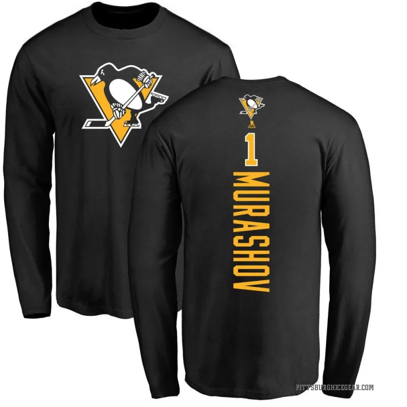 Sergei Murashov Youth Black Pittsburgh Penguins Backer Long Sleeve T-Shirt -