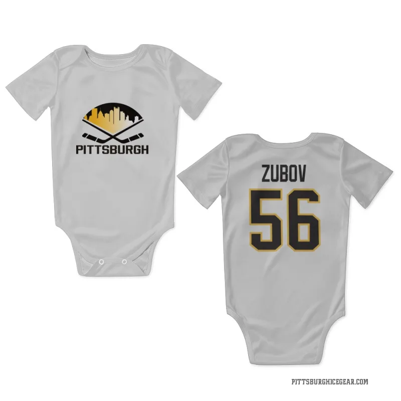 Sergei Zubov  White Pittsburgh Penguins  Newborn & Infant Bodysuit