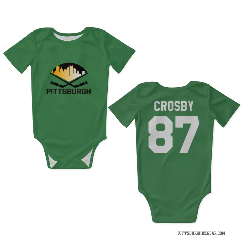 Sidney Crosby  Green Pittsburgh Penguins  Newborn & Infant Bodysuit
