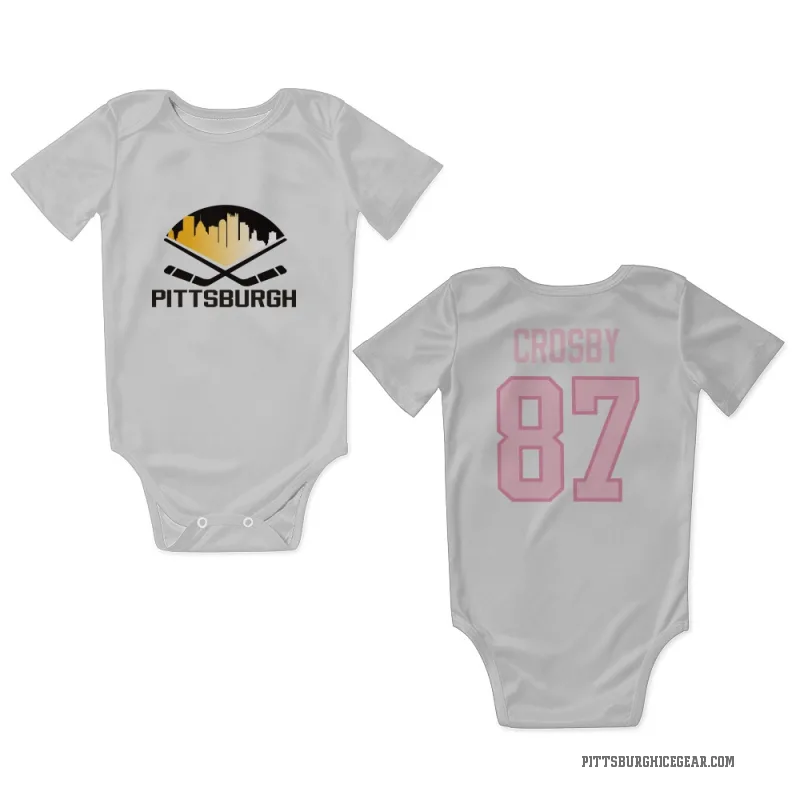 Sidney Crosby  White Pink Pittsburgh Penguins  Newborn & Infant Bodysuit