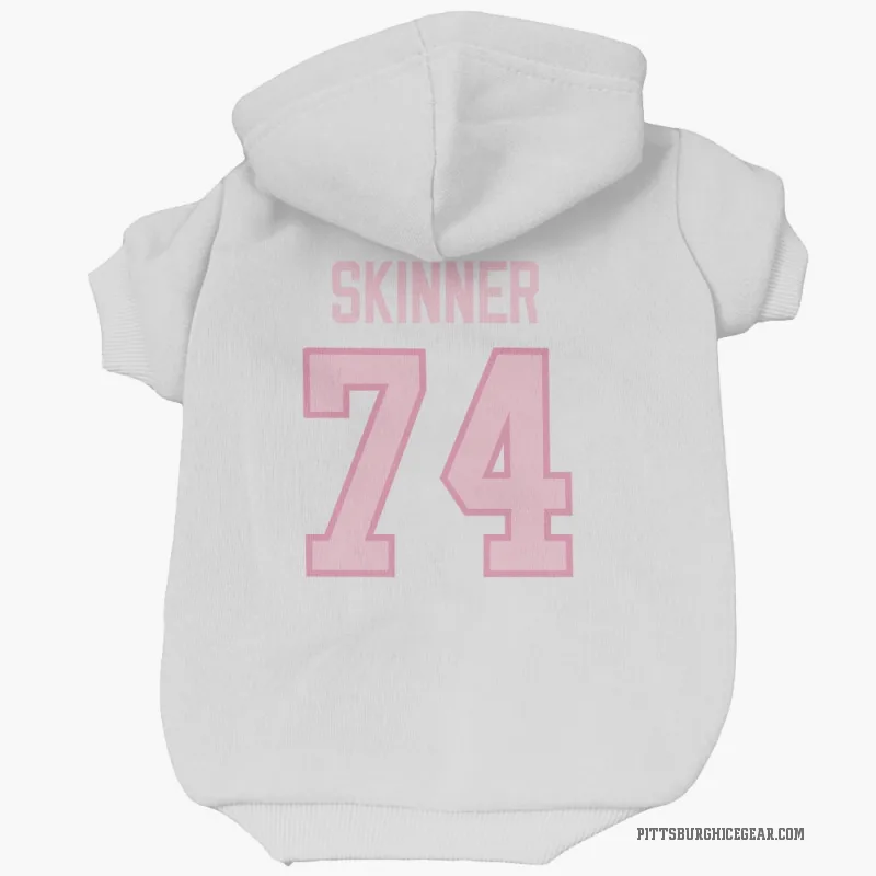 Stuart Skinner  White Pink Pittsburgh Penguins  Cat & Dog Pet Hoodie