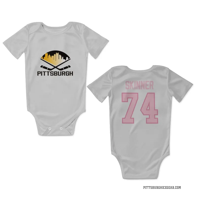 Stuart Skinner  White Pink Pittsburgh Penguins  Newborn & Infant Bodysuit