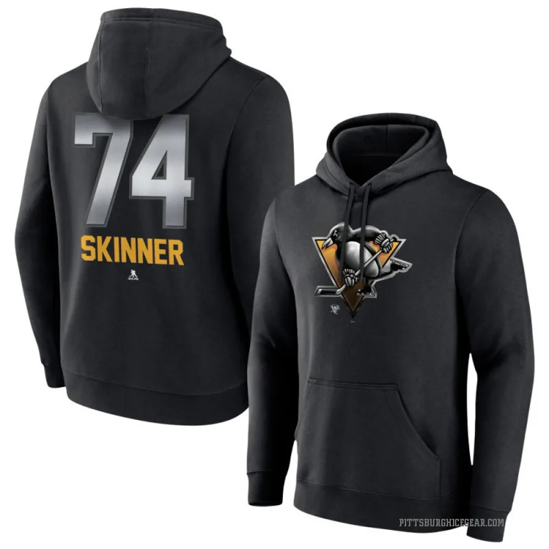Stuart Skinner Youth Black Pittsburgh Penguins Branded Midnight Mascot Logo Pullover Hoodie