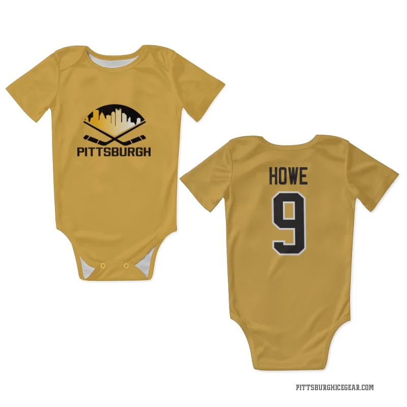 Tanner Howe  Gold Pittsburgh Penguins  Newborn & Infant Bodysuit