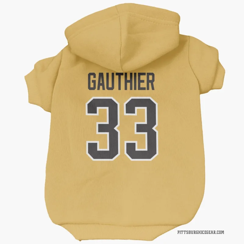 Taylor Gauthier  Gold Pittsburgh Penguins  Cat & Dog Pet Hoodie