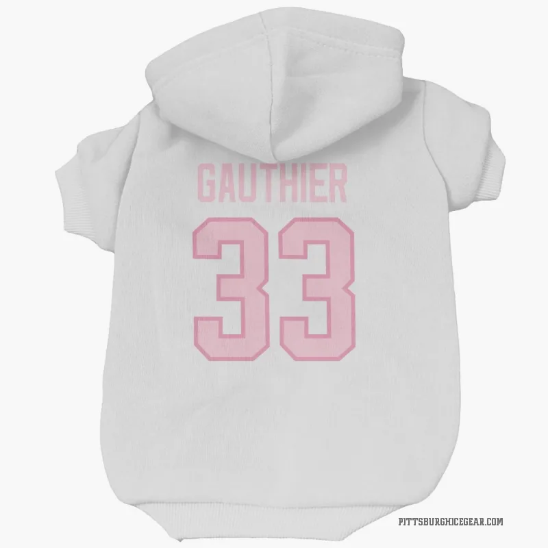 Taylor Gauthier  White Pink Pittsburgh Penguins  Cat & Dog Pet Hoodie