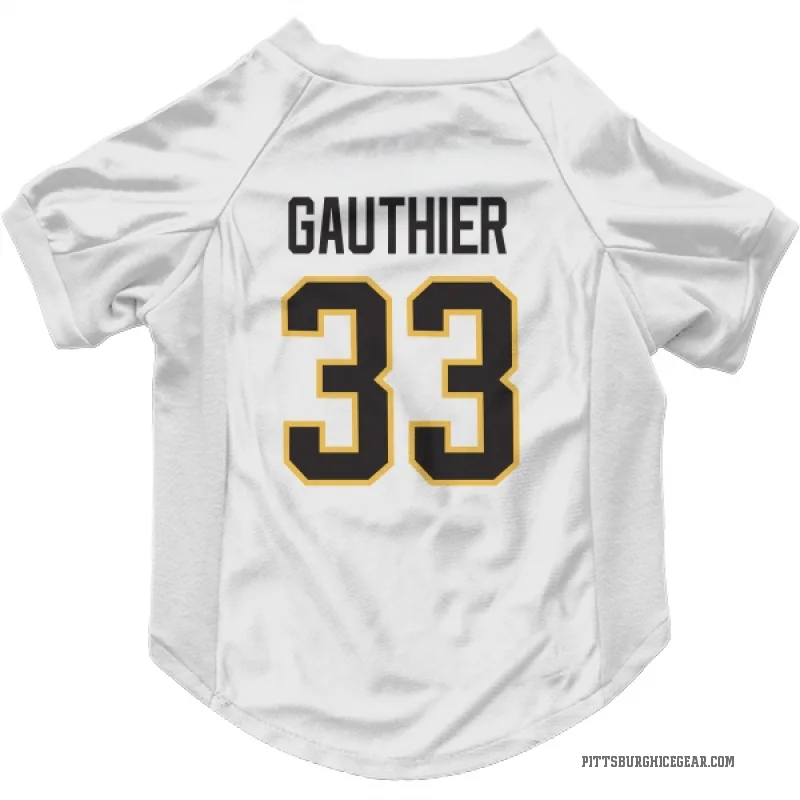 Taylor Gauthier  White Pittsburgh Penguins  Cat & Dog Pet Jersey