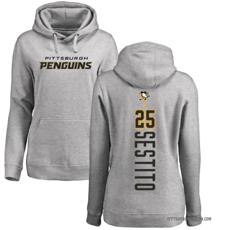 Tom Sestito Women's Pittsburgh Penguins Branded Ash Backer Pullover Hoodie