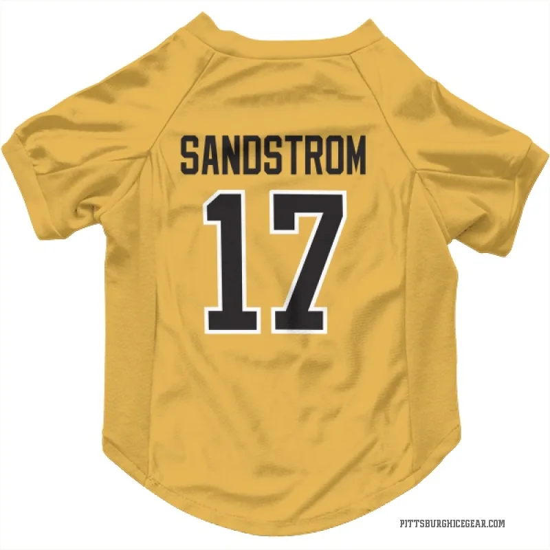 Tomas Sandstrom  Gold Pittsburgh Penguins  Cat & Dog Pet Jersey