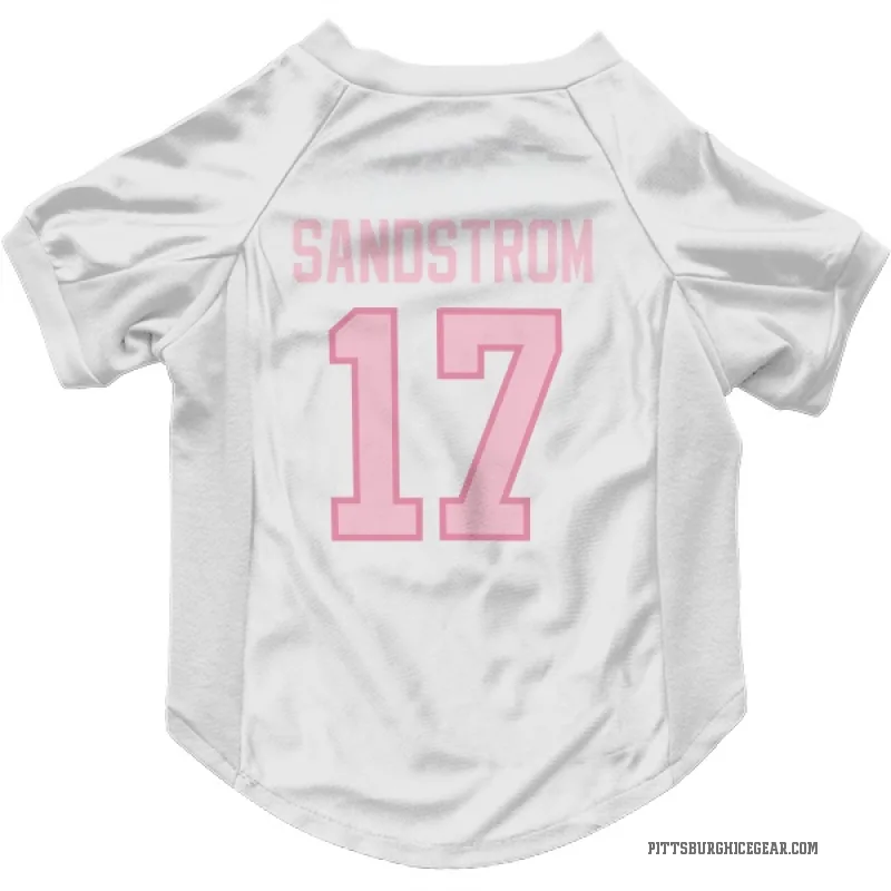 Tomas Sandstrom  White Pink Pittsburgh Penguins  Cat & Dog Pet Jersey