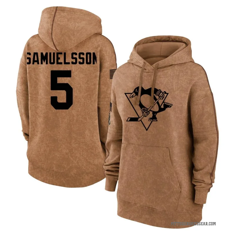 Ulf Samuelsson Women's Brown Pittsburgh Penguins 2023 Salute to Service Pullover Hoodie