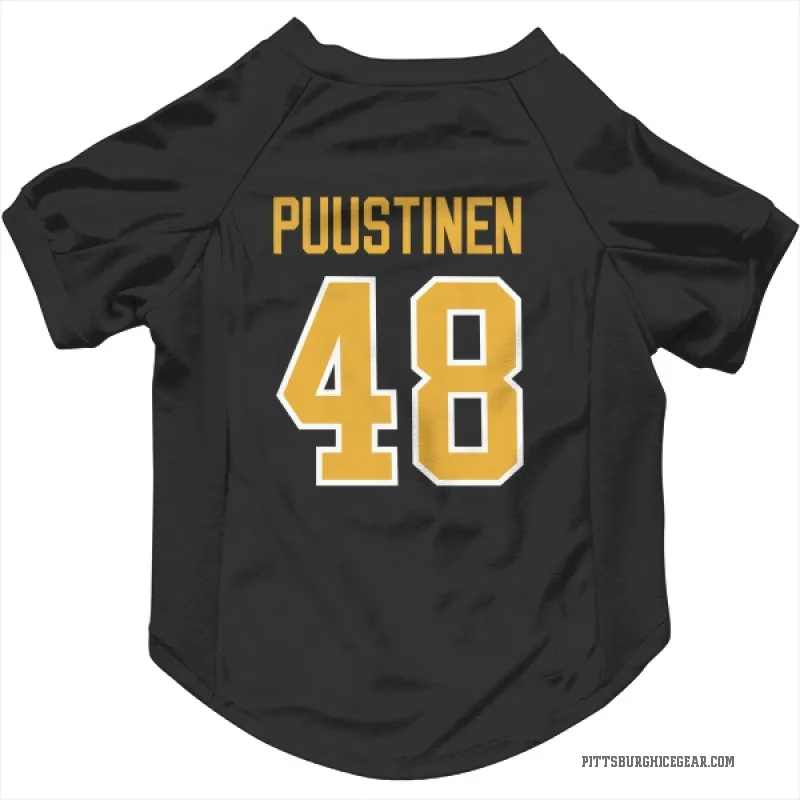 Valtteri Puustinen  Black Pittsburgh Penguins  Cat & Dog Pet Jersey