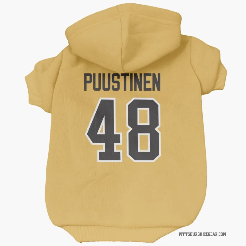 Valtteri Puustinen  Gold Pittsburgh Penguins  Cat & Dog Pet Hoodie