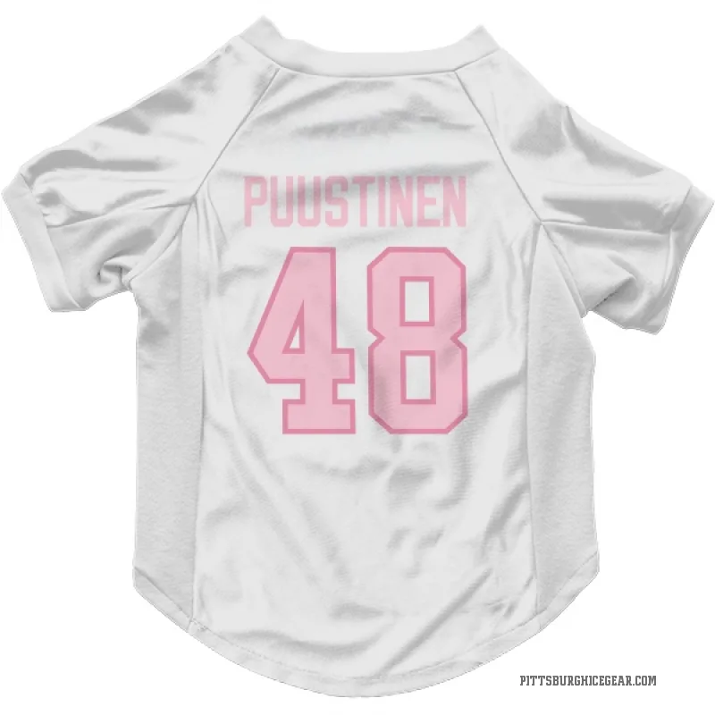 Valtteri Puustinen  White Pink Pittsburgh Penguins  Cat & Dog Pet Jersey