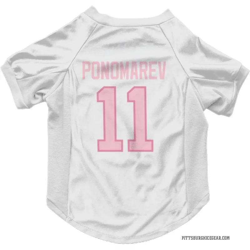 Vasily Ponomarev  White Pink Pittsburgh Penguins  Cat & Dog Pet Jersey