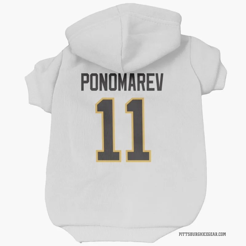 Vasily Ponomarev  White Pittsburgh Penguins  Cat & Dog Pet Hoodie