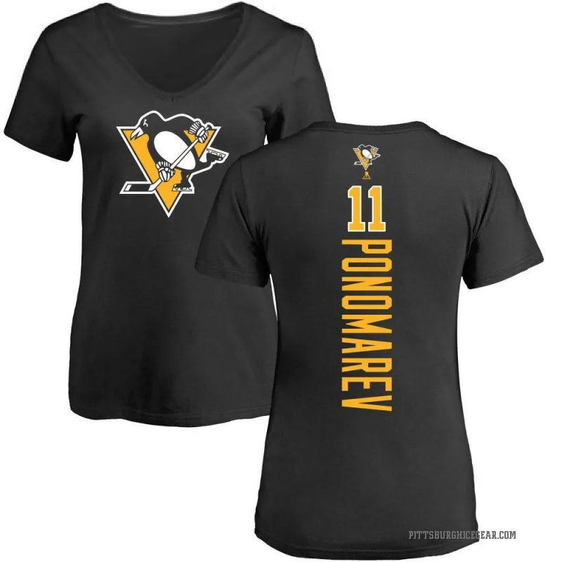 Vasily Ponomarev Women's Black Pittsburgh Penguins Backer T-Shirt -